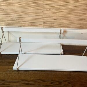 Crate & Barrel White Suspension Floating Shelves